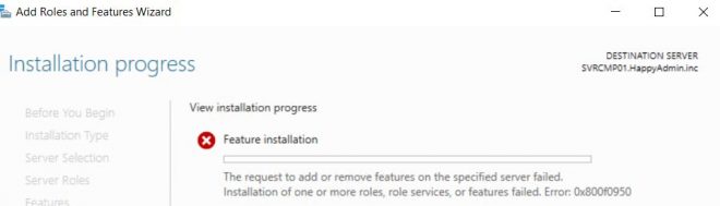 Installing .NET Framework 3.5 on Server 2019 fails - System Management ...
