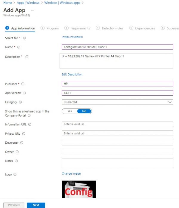 Installing and configuring HP Officejet Pro and Officejet Printers with Intune (or MECM